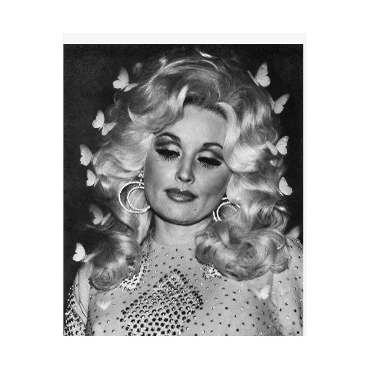 Love Is Like A Butterfly - Black and White - Dolly Parton Physical Print