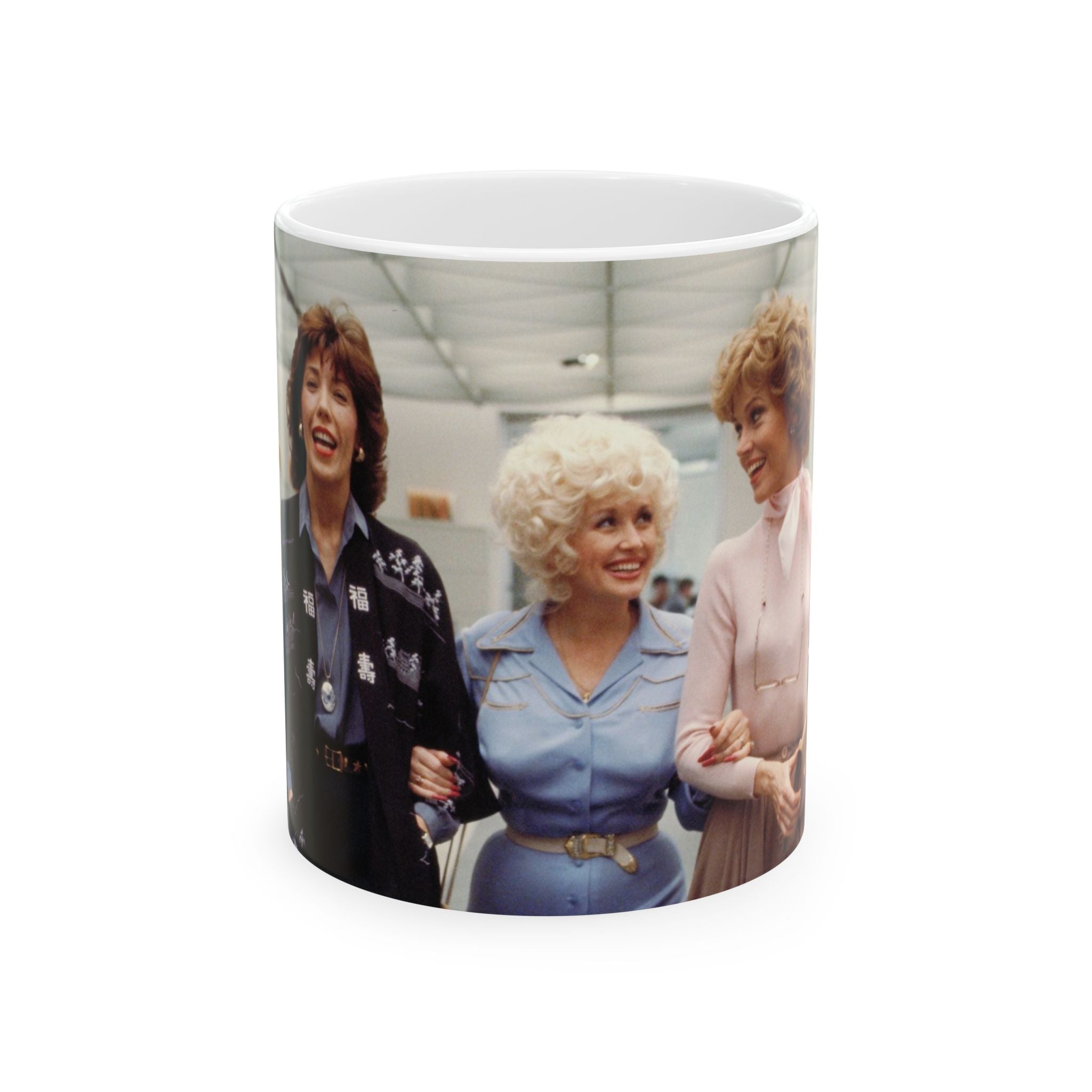 Lily Tomlin, Dolly Parton, Jane Fonda in 9 to 5 mug